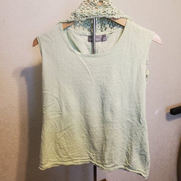 Croft and Barrow green crochet size XL long sleeves - Picture 7 of 12